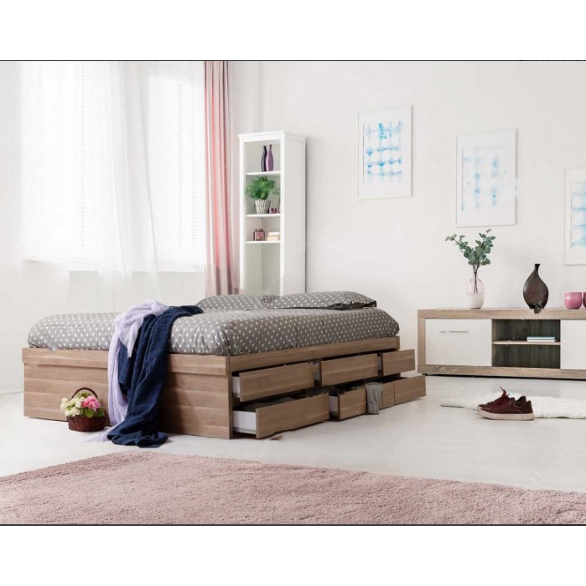 تخت خواب دو نفره مدل کالج سایز 200 × 160 سانتی متر 