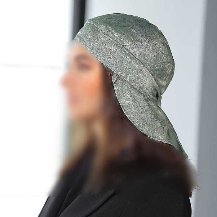 سربند دورگ  نخی عربی حالت شاین  طوسی سبز ارسال رایگان 