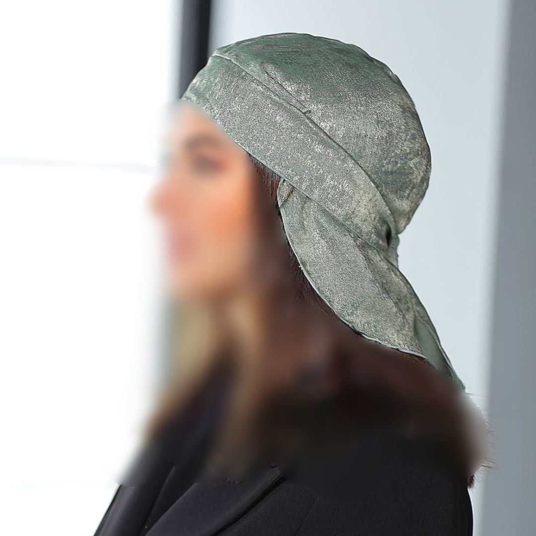 سربند دورگ  نخی عربی حالت شاین  طوسی سبز ارسال رایگان 