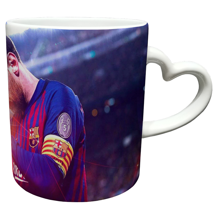 ماگ مدل دسته قلبی طرح مسی کد 78