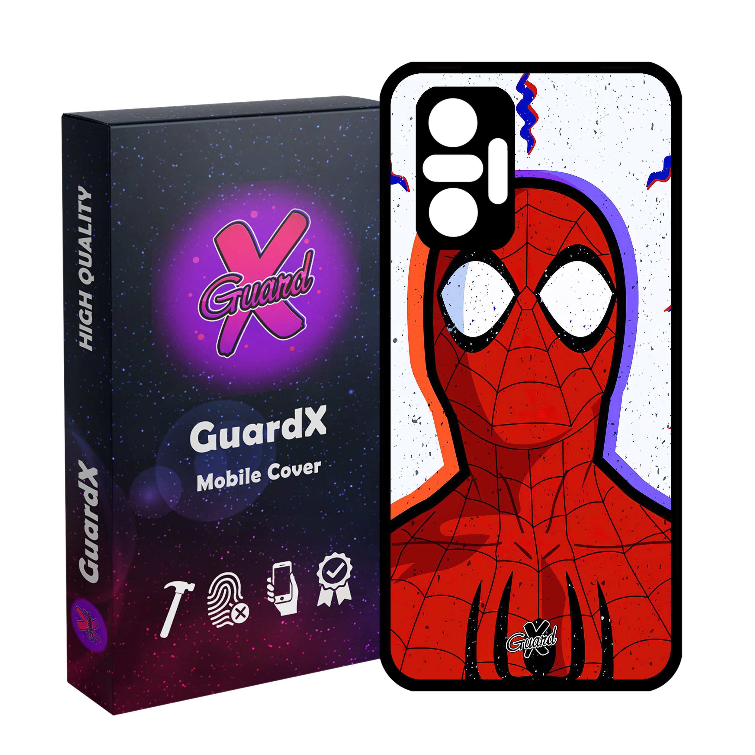 کاور گارد ایکس طرح Spider Man مدل Glass10495 مناسب برای گوشی موبایل شیائومی Redmi Note 10 Pro/Note 10 Pro Max
