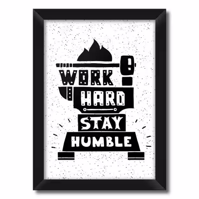 تابلو فنچ آرت طرح Work Hard کد QT102C-BW
