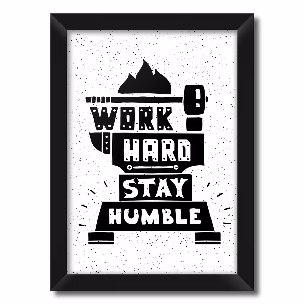 تابلو فنچ آرت طرح Work Hard کد QT102C-BW