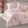سرویس روتختی کاتن باکس مدل Satin Pansy Bej دو نفره 6 تکه