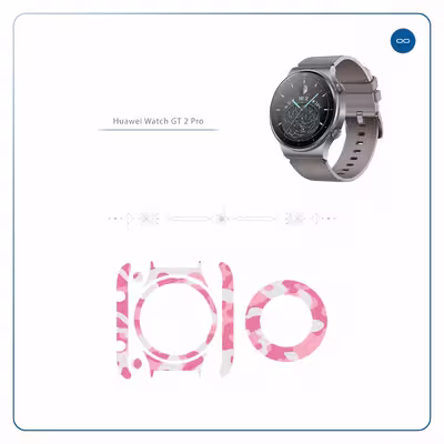 برچسب ماهوت طرح Army Pink مناسب برای ساعت هوشمند هوآوی Watch GT 2 Pro