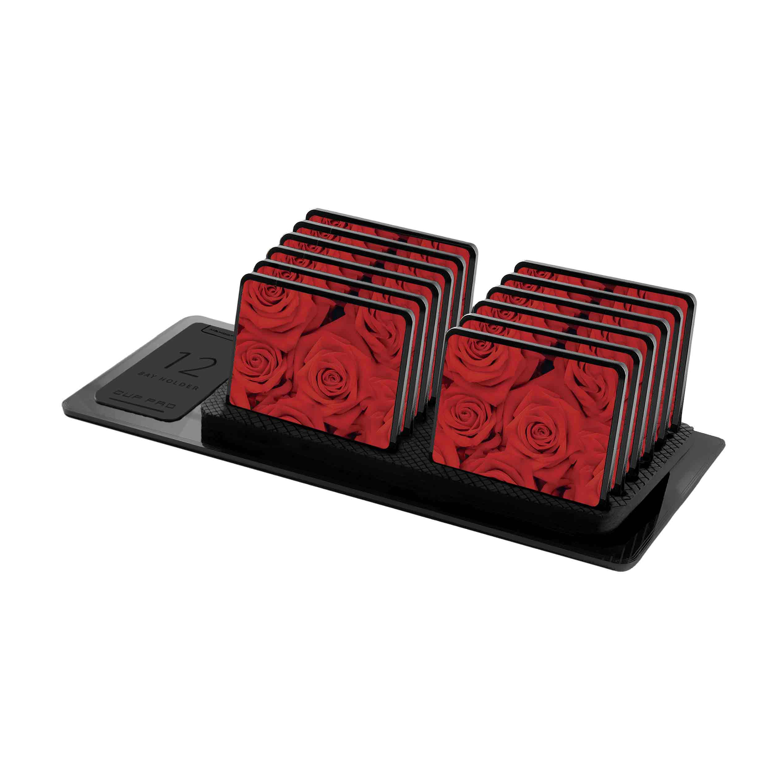 زیر لیوانی ماهوت مدل Red-Flower بسته 12 عددی