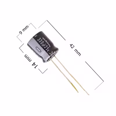 خازن الکترولیت 330 میکرو فاراد کد 35v بسته 5 عددی