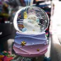 گوی موزيکال برفی پمپی و چراغدار طرح خرگوش خوابالو مدل As You Wish