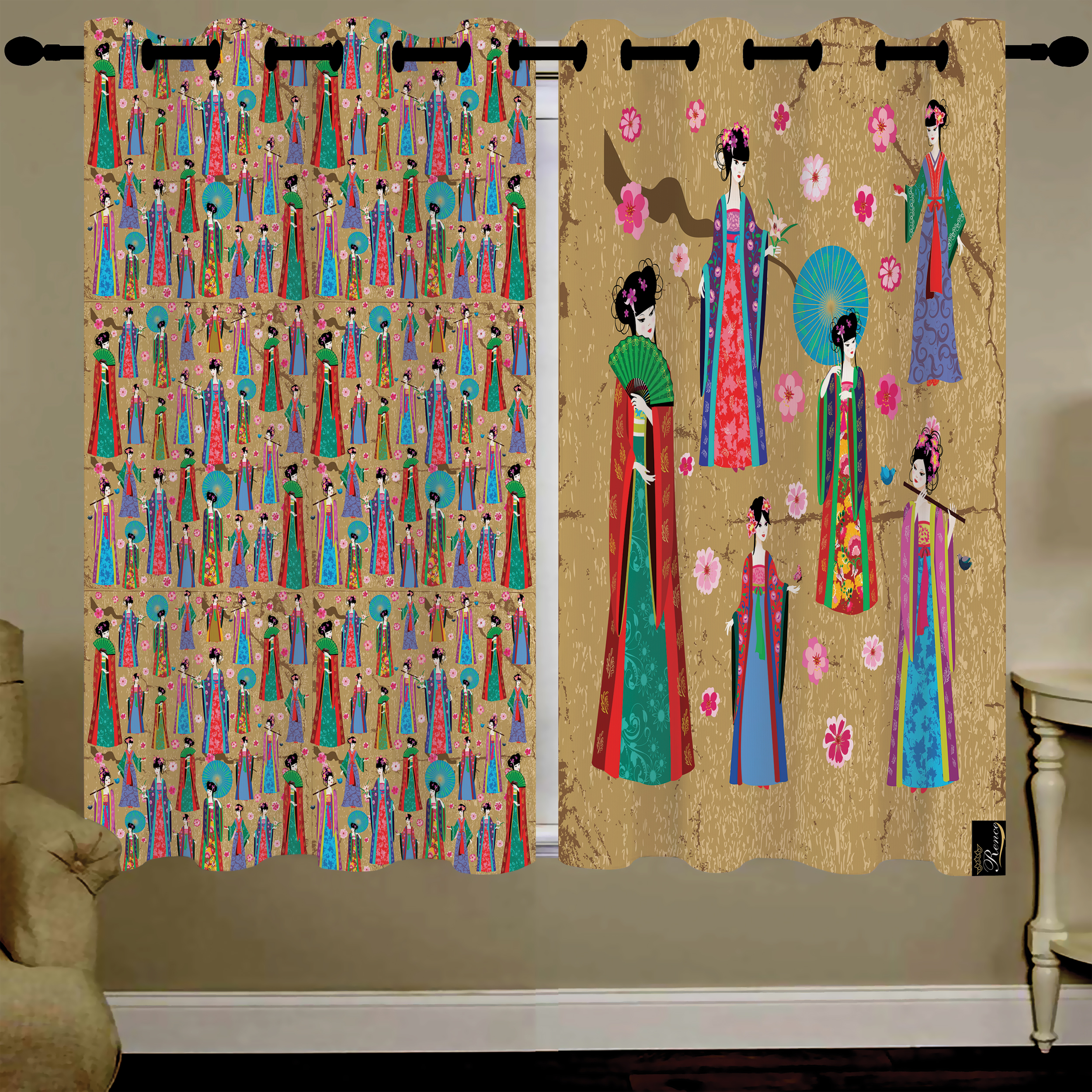 پرده رنس مدل C34-50157 سایز 190x140 سانتی متر