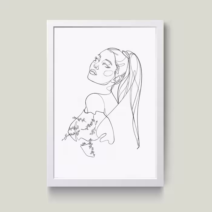 تابلو مدل مینیمال آریانا گرانده Ariana Grande کدS0642-w | دنیای قاب