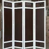 پاراوان پارتیشن چهارلنگه تیره سبک و قابل حمل و تاشو از جنس MDF