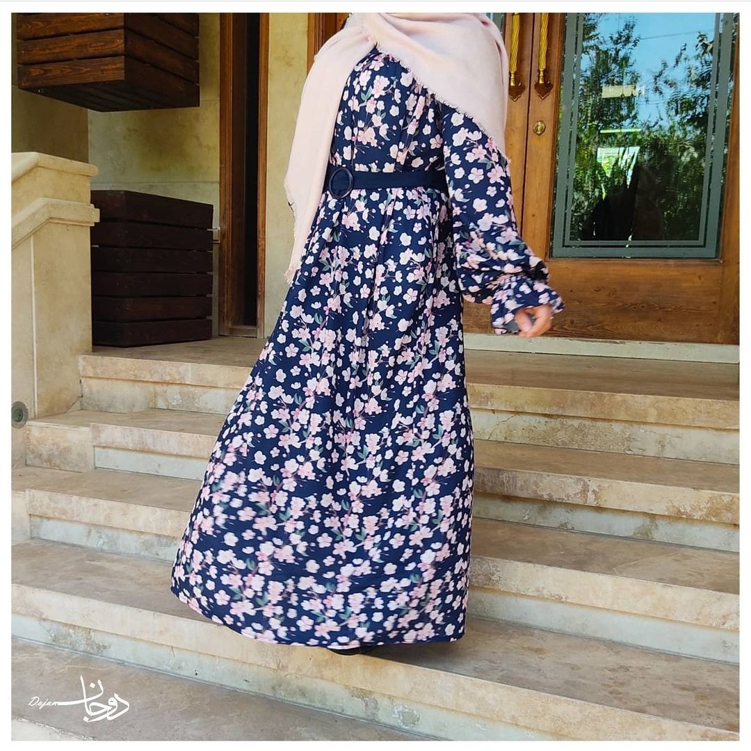عبا زنانه جنس کرپ حریر مدل شکوفه (سایز 34 تا 50)
