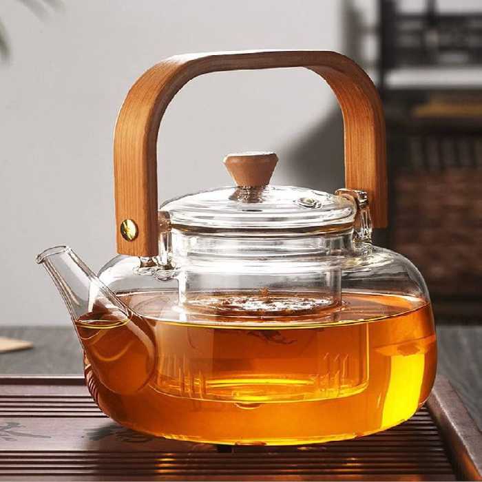 قوری پیرکس دسته بامبو