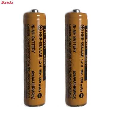 باتری نیم قلمی قابل شارژ تلفن بی سیم پاناسونیک مدل  Ni-MH/HHR-55AAAB HRMR03 بسته دو عددی