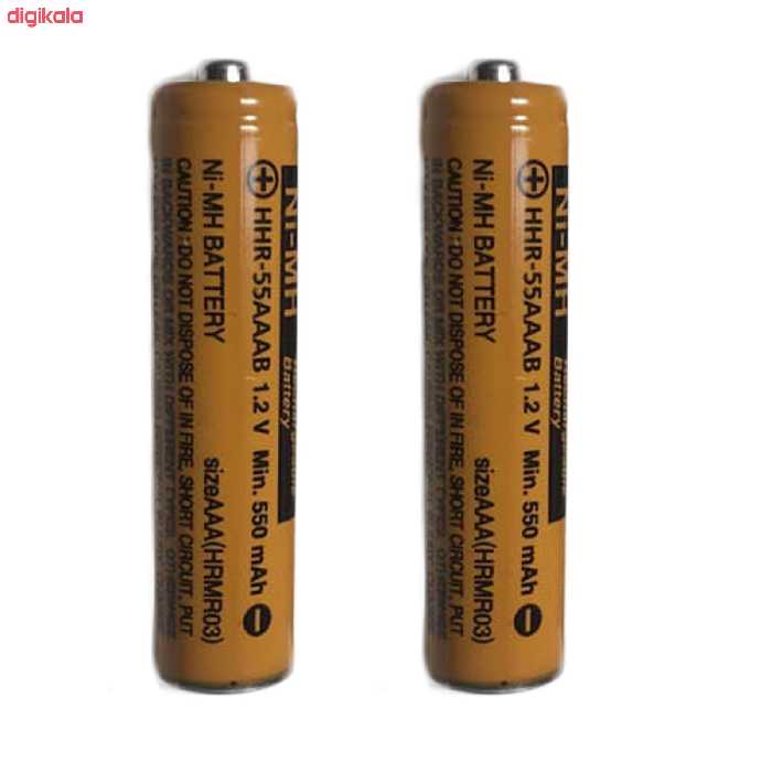 باتری نیم قلمی قابل شارژ تلفن بی سیم پاناسونیک مدل  Ni-MH/HHR-55AAAB HRMR03 بسته دو عددی