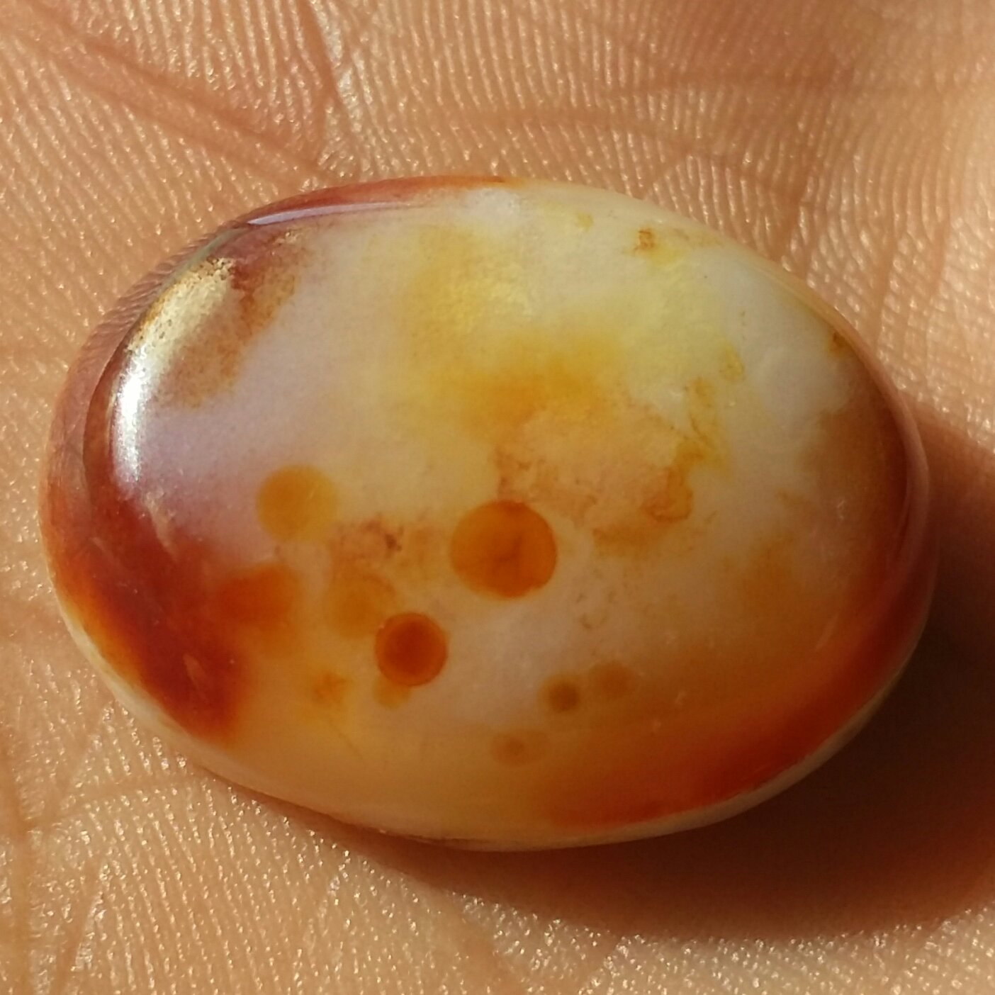 نگین عقیق چند پوست باباقوری دار بی نظیر 100درصد طبیعی