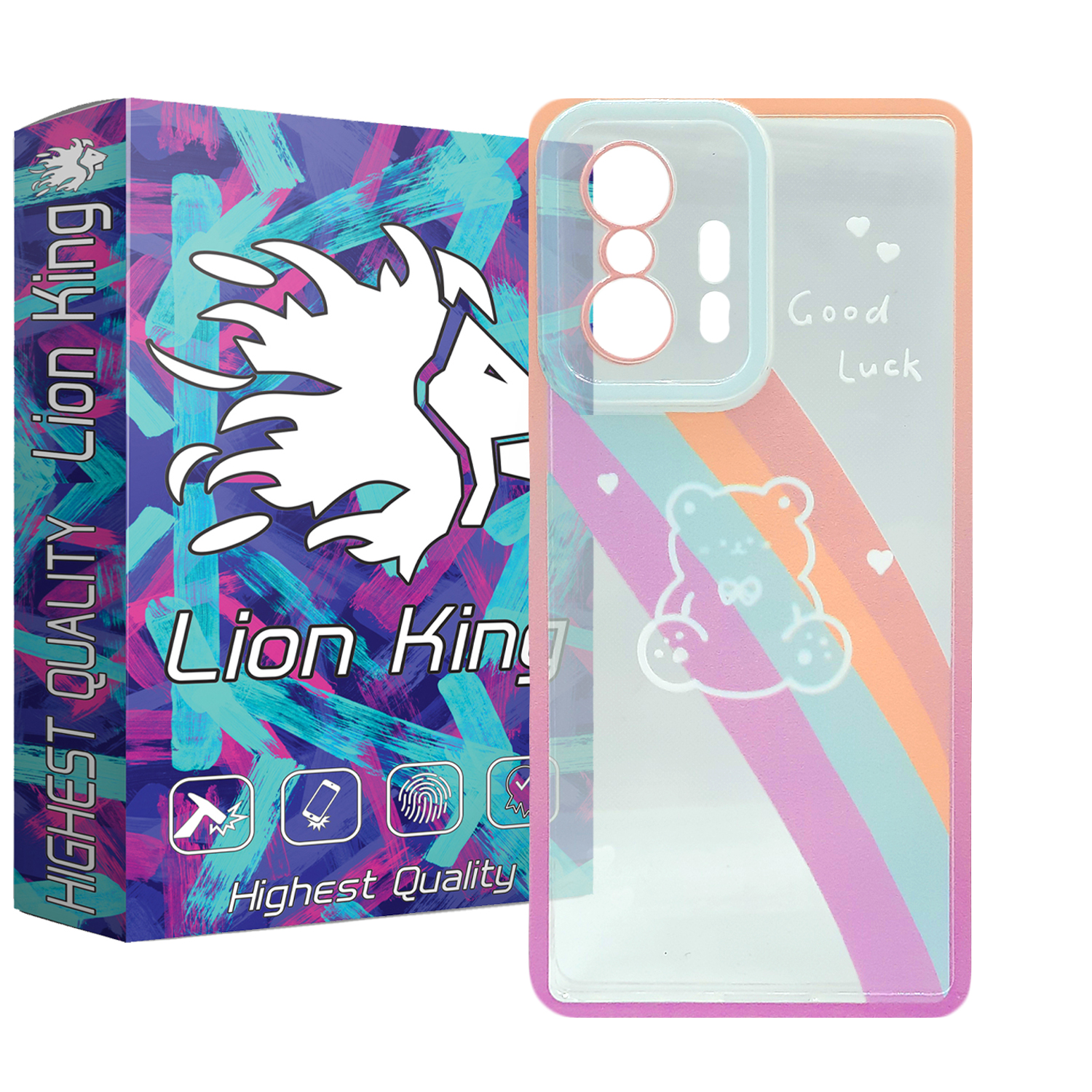   کاور لاین کینگ مدل خرس رنگین کمانی مناسب برای گوشی موبایل   شیائومی Mi 11T/Mi11T Pro