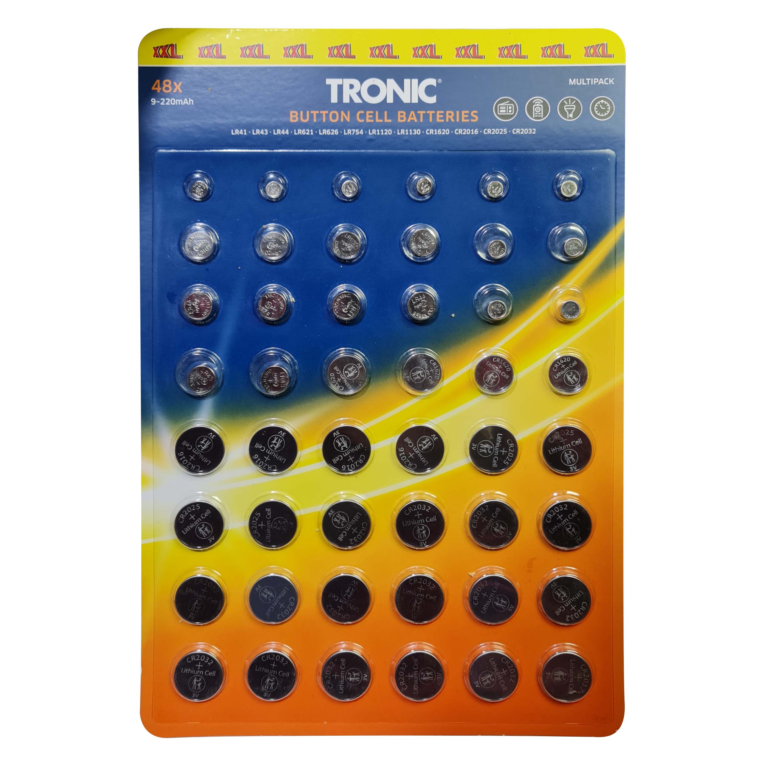 باتری سکه ای ترونیک مدل HG08667 مجموعه 48 عددی