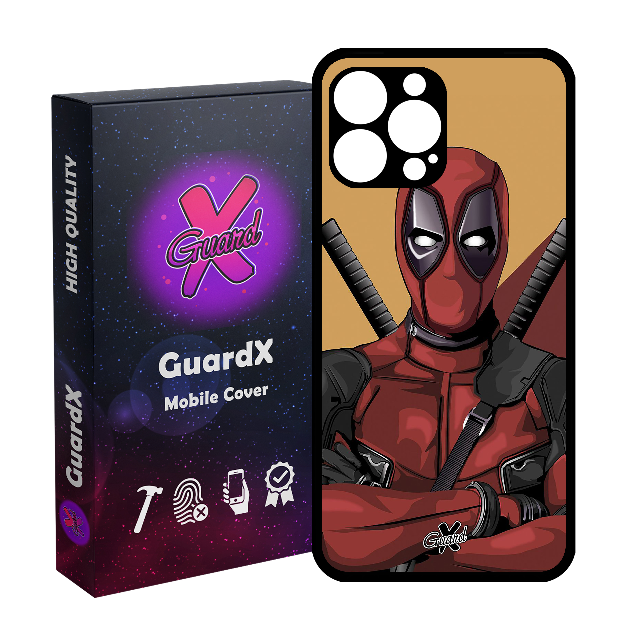 کاور گارد ایکس طرح Dead Pool مدل Glass10091 مناسب برای گوشی موبایل اپل iPhone 12 Pro Max