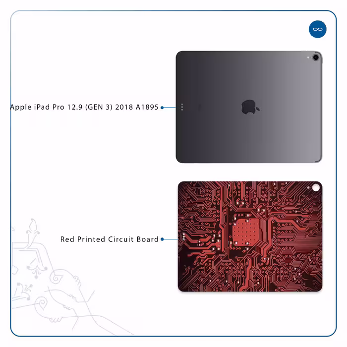 برچسب پوششی ماهوت مدل Red Printed Circuit Board مناسب برای تبلت اپل iPad Pro 12.9 (GEN 3) 2018 A1895