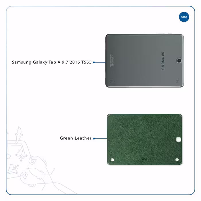 برچسب پوششی ماهوت مدل Green-Leather مناسب برای تبلت سامسونگ Galaxy Tab A 9.7 2015 T555