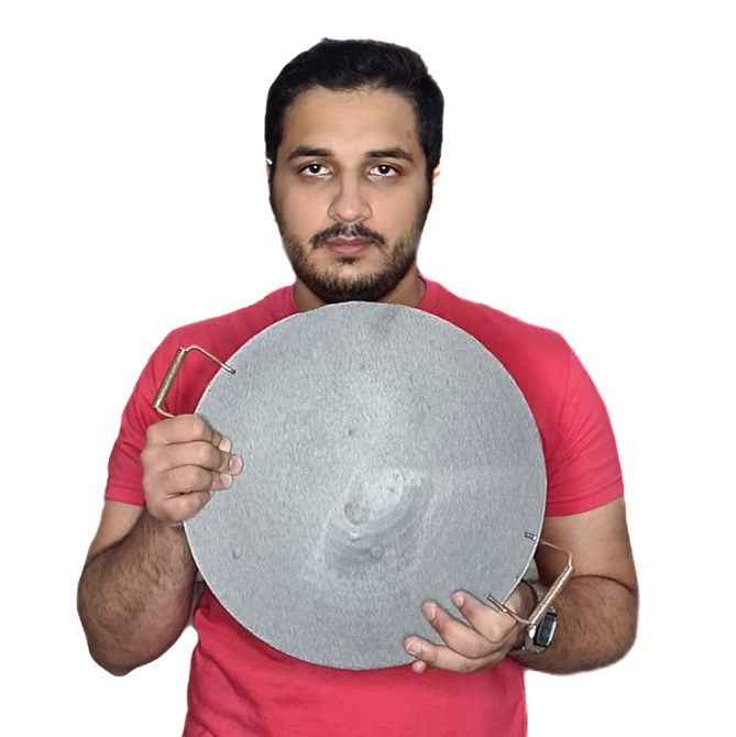 ساج چدنی 33 سانتی دسته دار ( نان پزی و سرخ کردنی ساچ چدنی اصل هدیه جهیزیه)