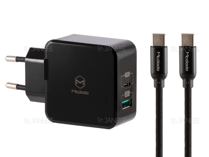 شارژر دیواری سریع و کابل شارژ تایپ سی مک دودو Mcdodo Dual Quick Charge 30W CH-692
