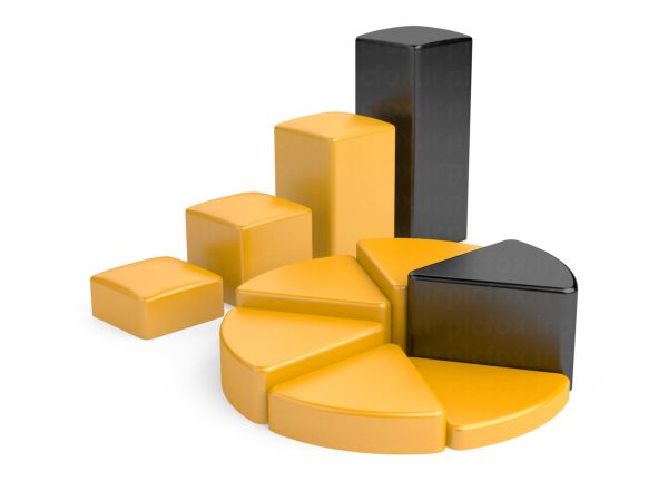 خرید و دانلود عکس سه بعدی نمودار میله ای و دایره ای برای تجسم داده ها | پیک فاکس | Pic Fox