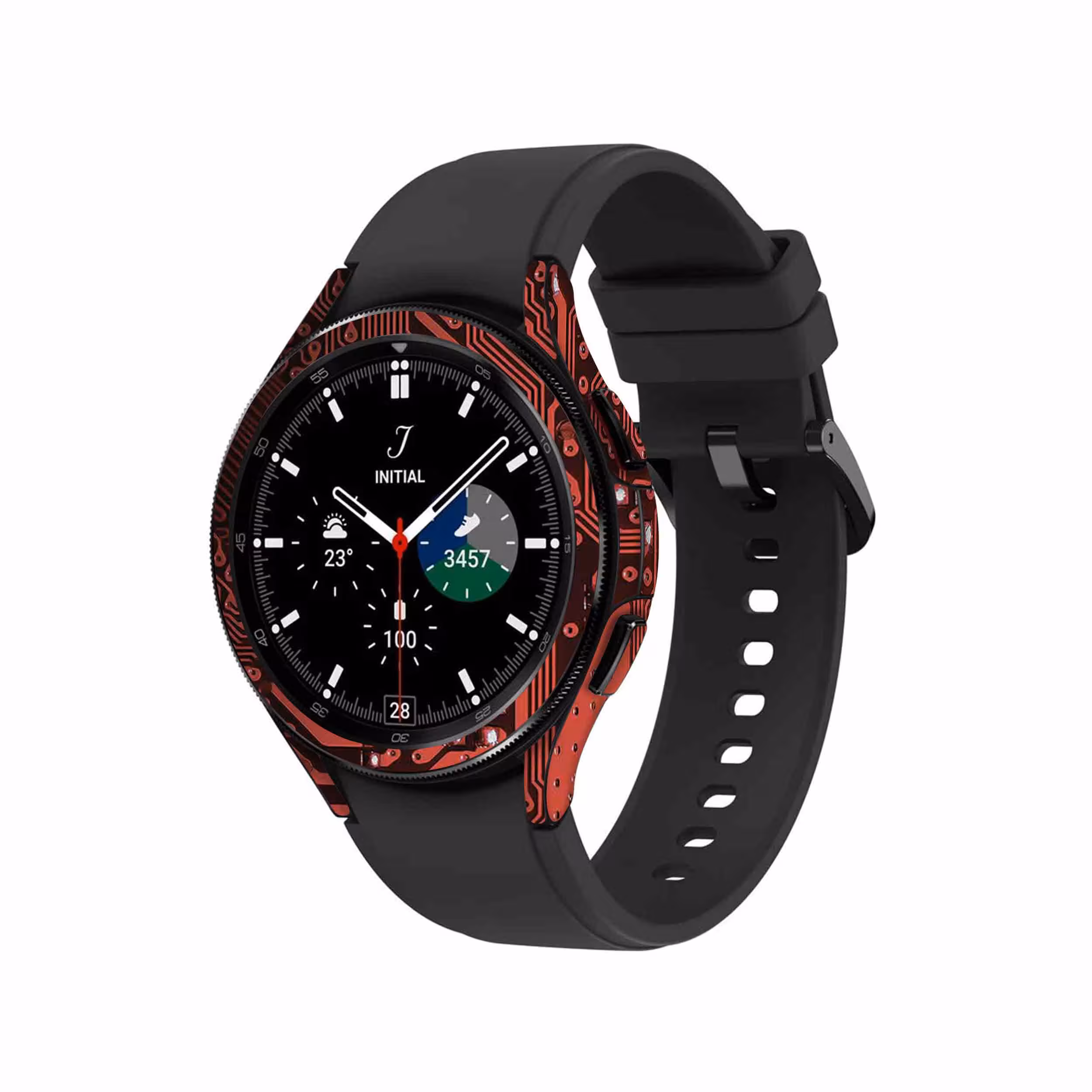 برچسب ماهوت طرح Red Printed Circuit Board مناسب برای ساعت هوشمند سامسونگ Watch4 Classic 46mm