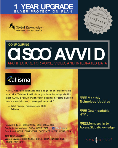 خرید و دانلود نسخه کامل کتاب Configuring Cisco AVVID : Architecture for Voice, Video, and Integrated Data