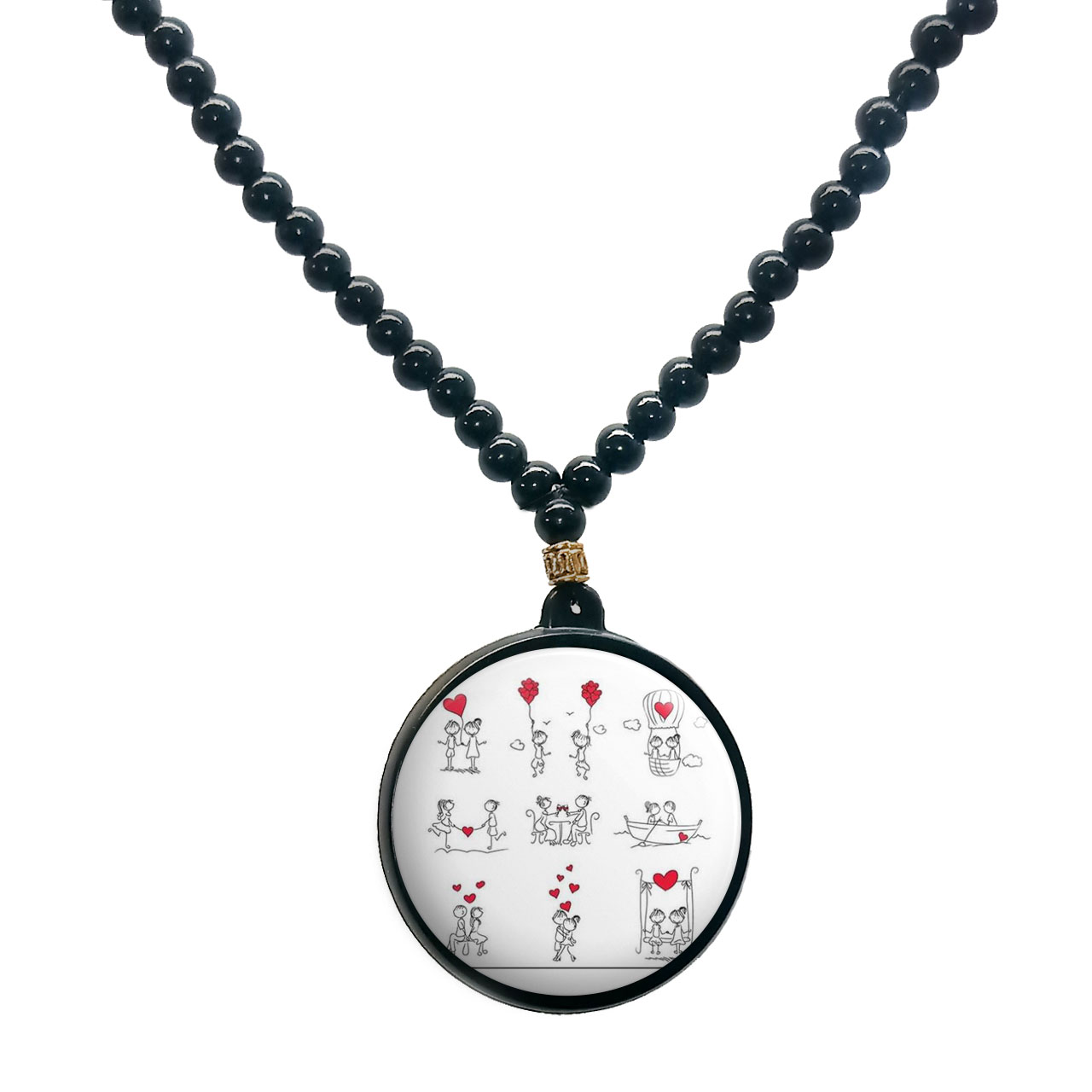 گردنبند پرمانه طرح عاشقانه کد pmd.5407 مدل دو طرفه