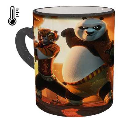 ماگ حرارتی مدل دسته قلبی اکلیلی طرح پاندا کنگ فو کار کد 22