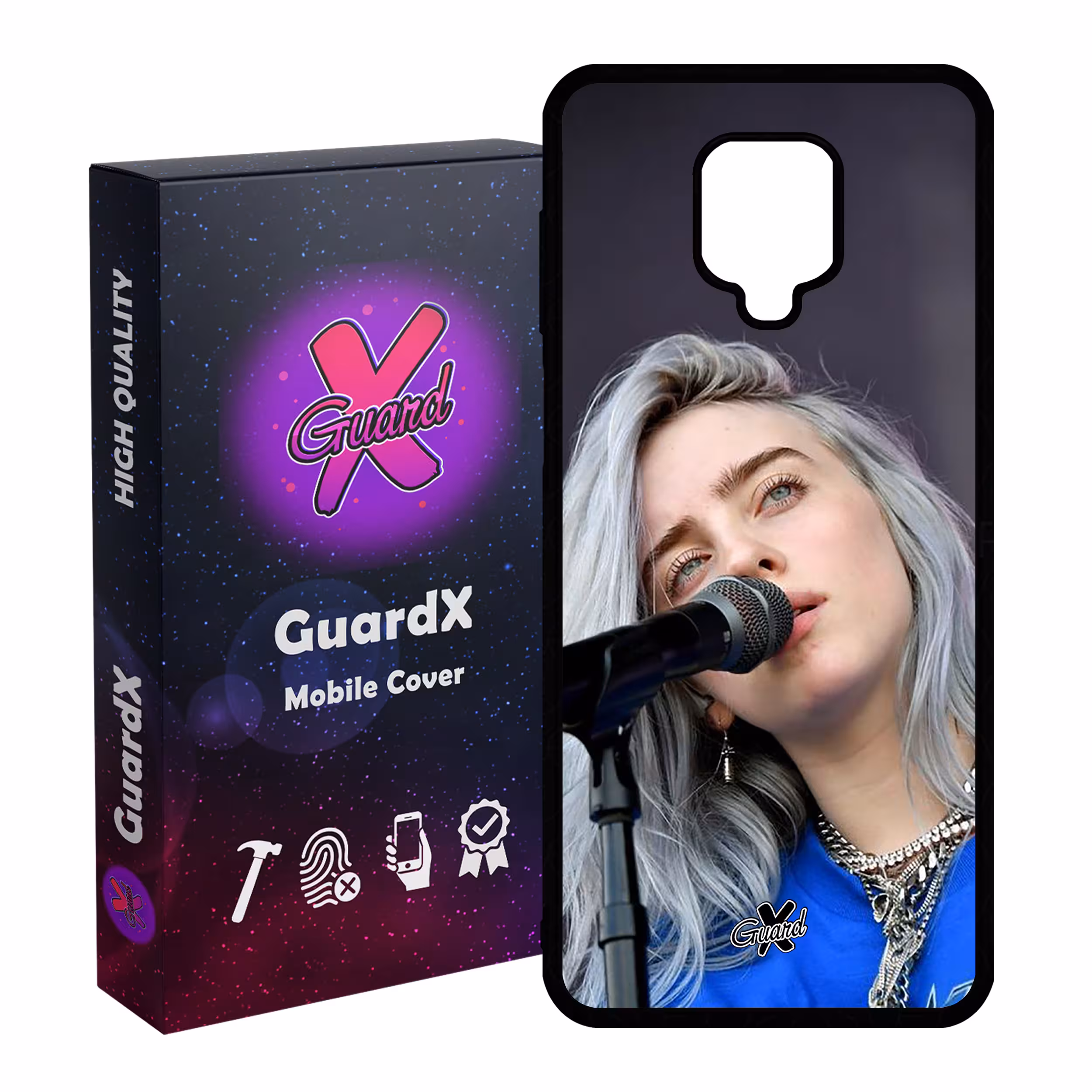کاور گارد ایکس طرح Billie Eilish مدل Glass10242 مناسب برای گوشی موبایل شیائومی Redmi Note 9S / Note 9 Pro / Note 9 Pro Max