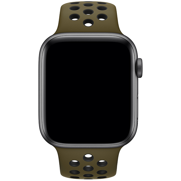 بند اپل واچ 4 نایکی 40 میلیمتری زنانه مدل 40mm Olive Flak/Black Nike Sport Band - Hiapple.ir