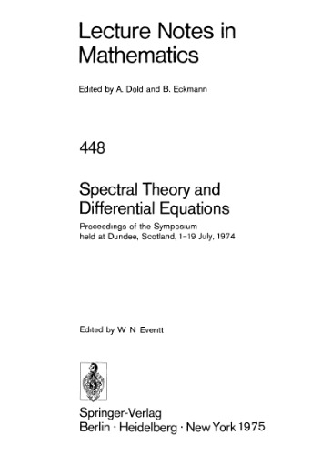 خرید و دانلود نسخه کامل کتاب Spectral Theory and Differential Equations