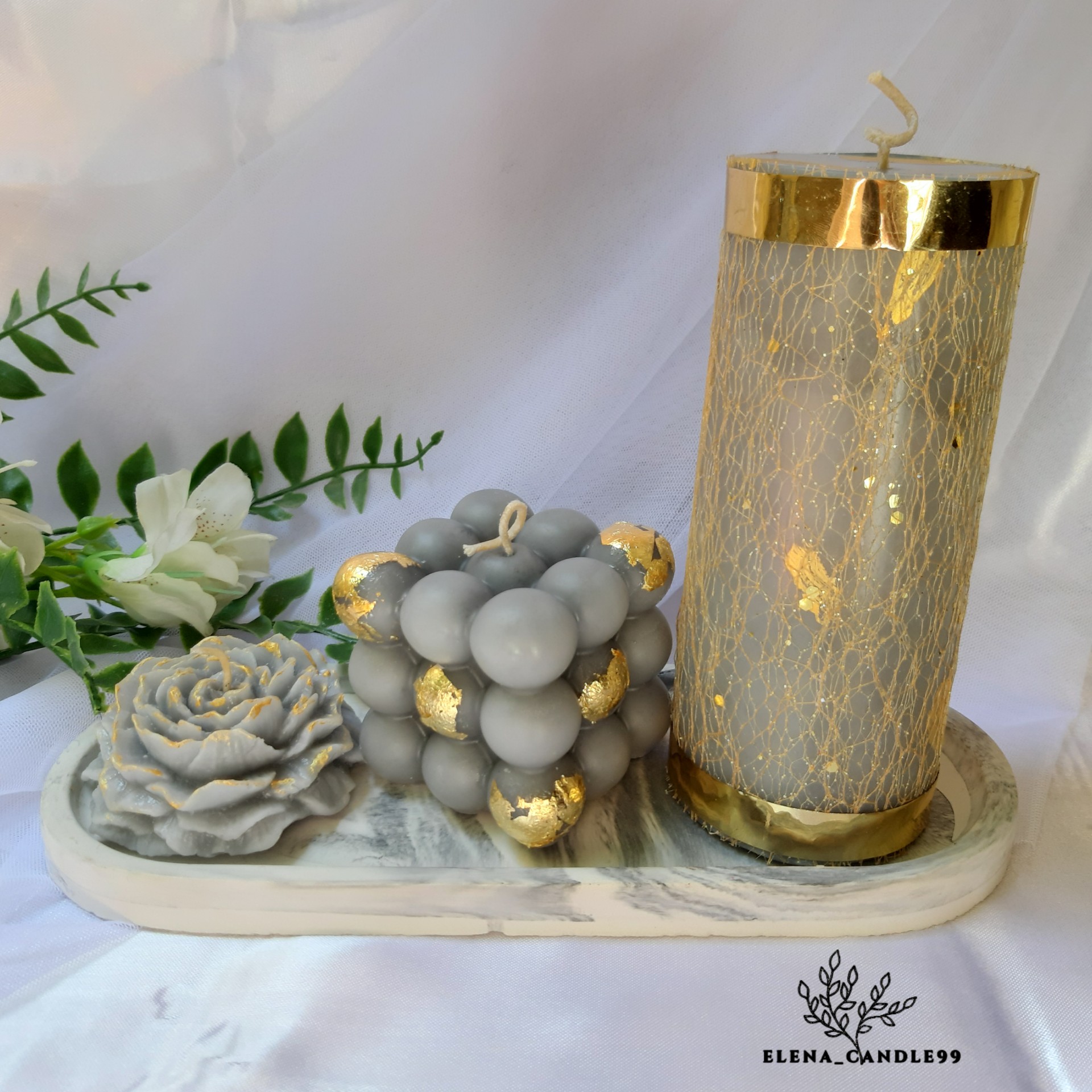 شمع طوسی طلایی