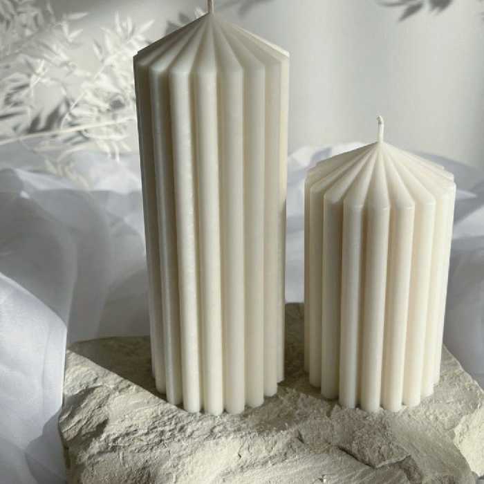 شمع طرح استوانه شیار دار مخروطی 
