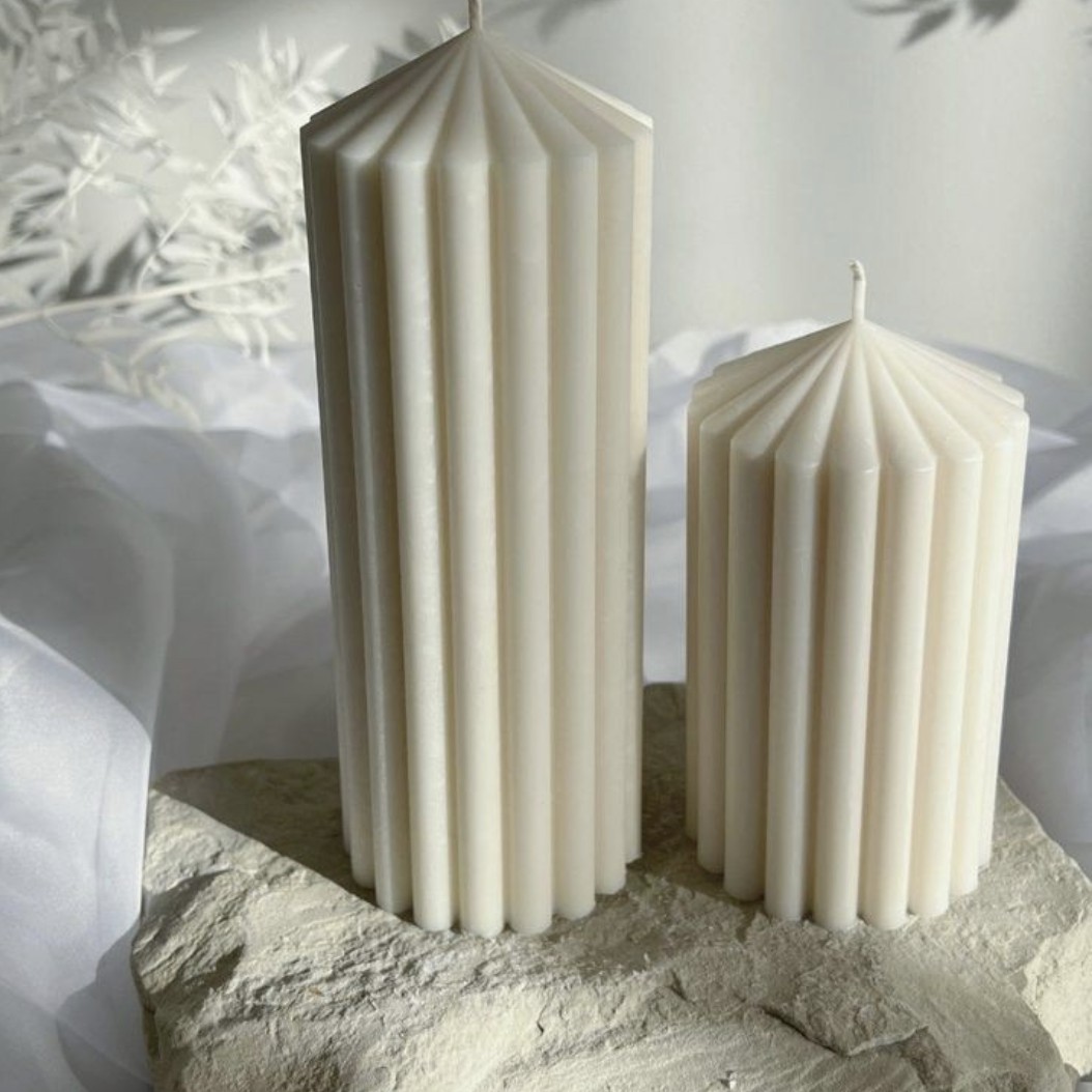 شمع طرح استوانه شیار دار مخروطی 