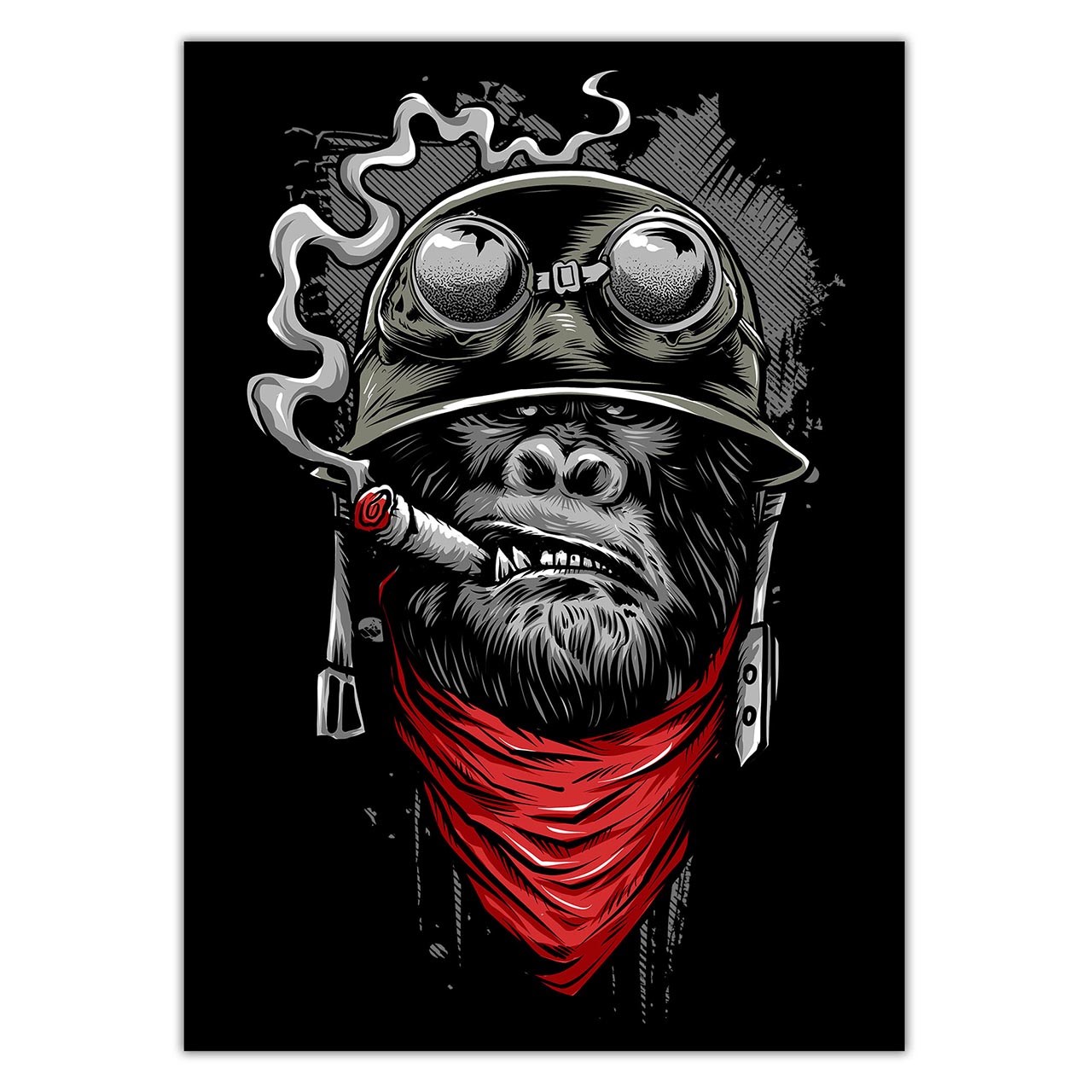 تابلو شاسی ونسونی طرح Ape Of Duty سایز 50 × 70