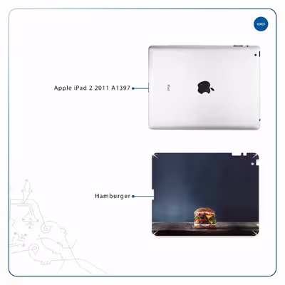 برچسب پوششی ماهوت مدل Hamburger مناسب برای تبلت اپل iPad 2 2011 A1397