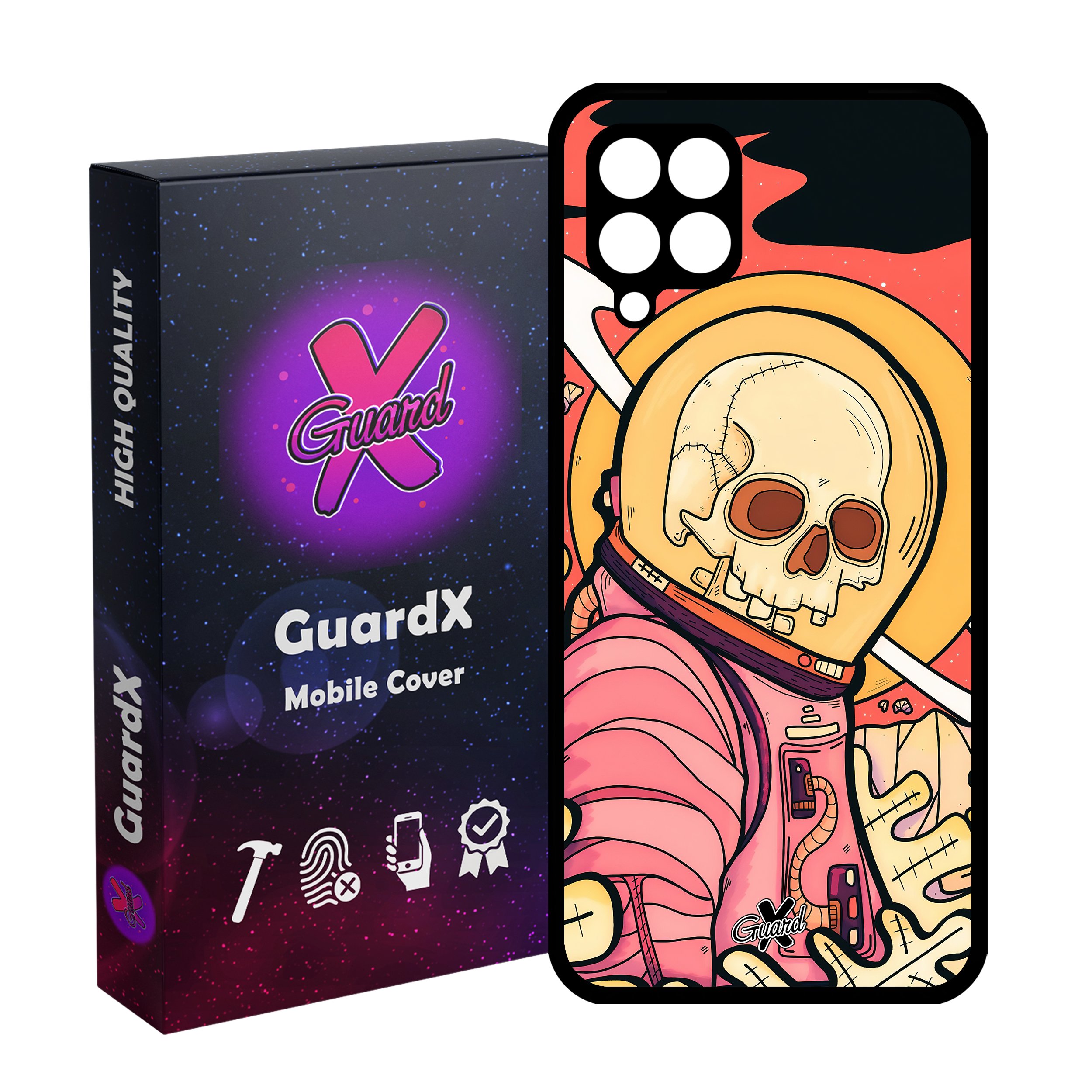 کاور گارد ایکس طرح اسکلت مدل Glass10503 مناسب برای گوشی موبایل سامسونگ Galaxy A12/M12/F12