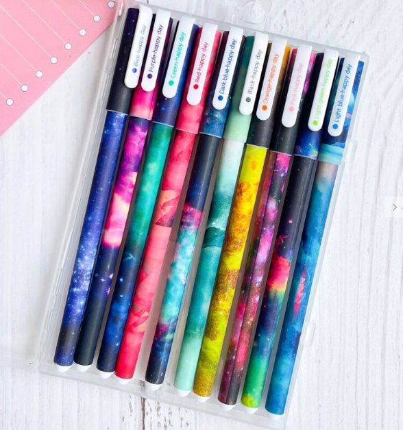 روان نویس 10 رنگ هپی دی طرح کهکشانی