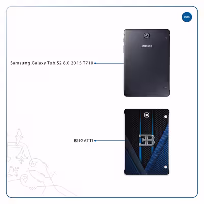 برچسب پوششی ماهوت مدل BUGATTI مناسب برای تبلت سامسونگ Galaxy Tab S2 8.0 2015 T710
