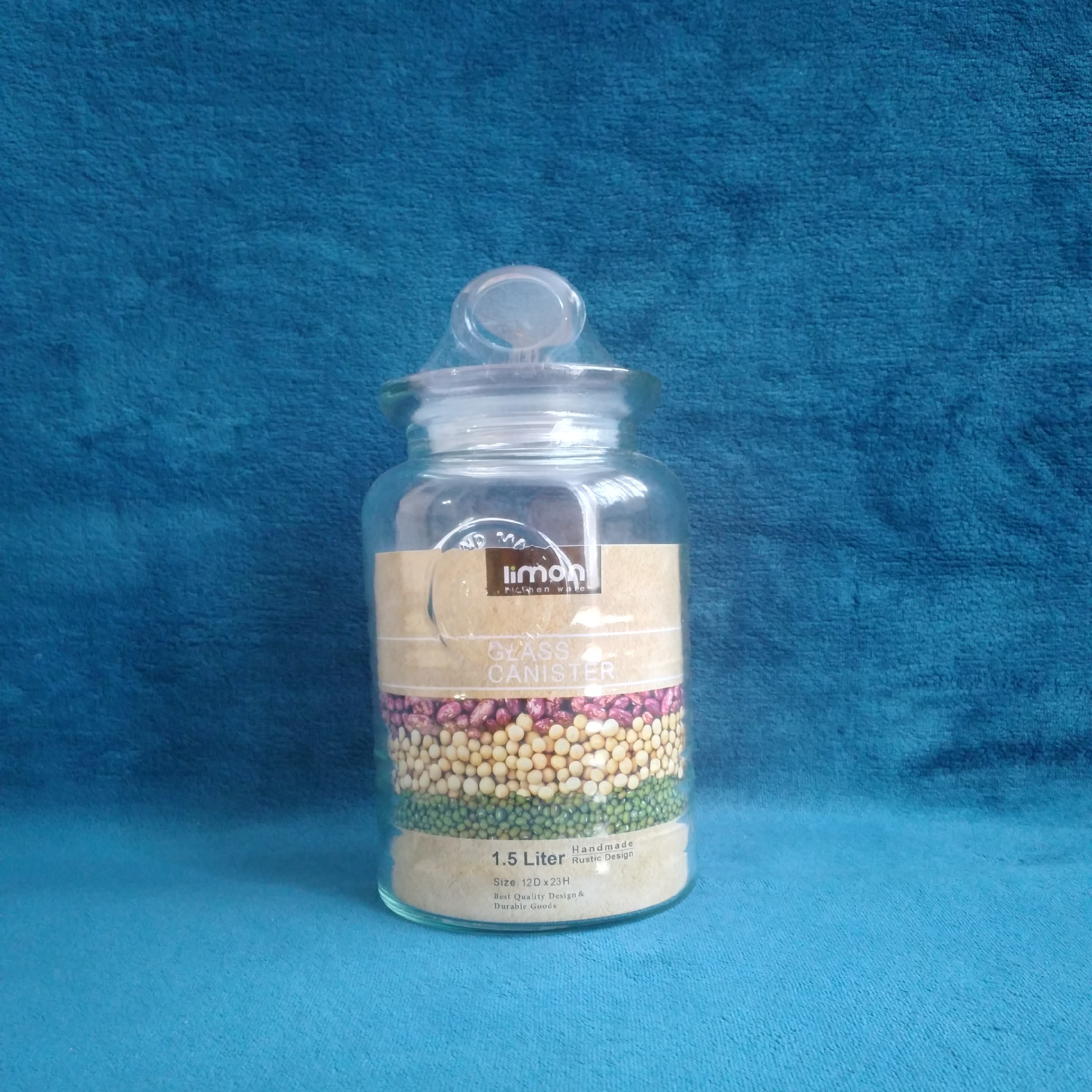 بانکه 1500 میل درب دار شیشه ای-کندی لیمون مدل روستیک