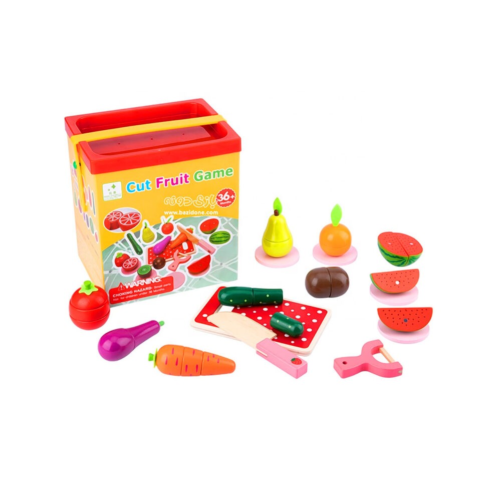 اسباب بازی جعبه میوه برشی چوبی مگنتی 