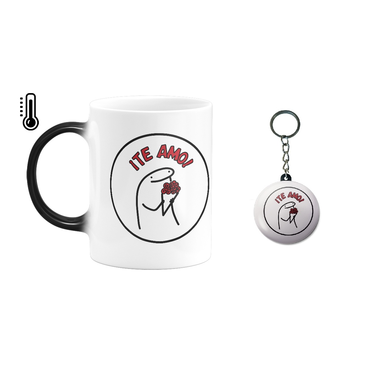 ماگ حرارتی طرح عشق کد 35 به همراه جاکلیدی