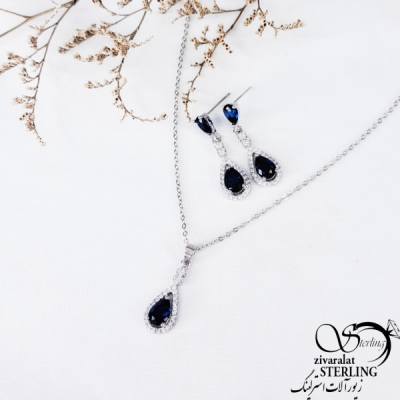 نیمست یاقوت کبود نقره ایتالیا کد 11778