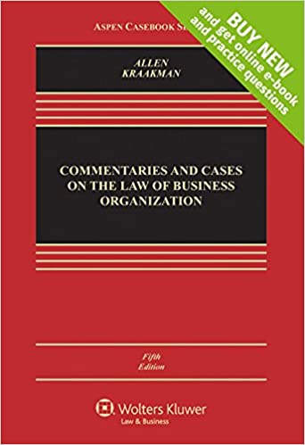 خرید و دانلود نسخه کامل کتاب Commentaries and Cases on the Law of Business Organizations [Connected Casebook] (Aspen Casebook Series) (5th Edition) -   pdf