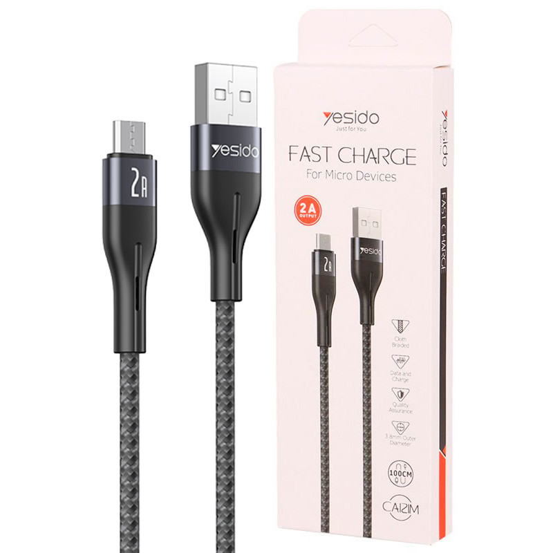 کابل میکرو یو اس بی فست شارژ Yesido CA121M 2A 1m