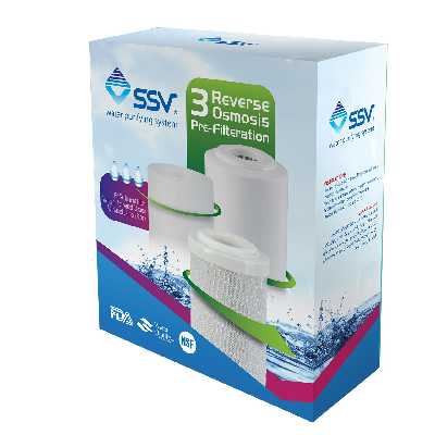 فیلتر دستگاه تصفیه آب اس اس وی مدل PCC مجموعه 3 عددی
